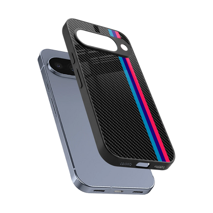 Carbon Fiber sleek google pixel 10 cover with tempered glass back and TPU edges