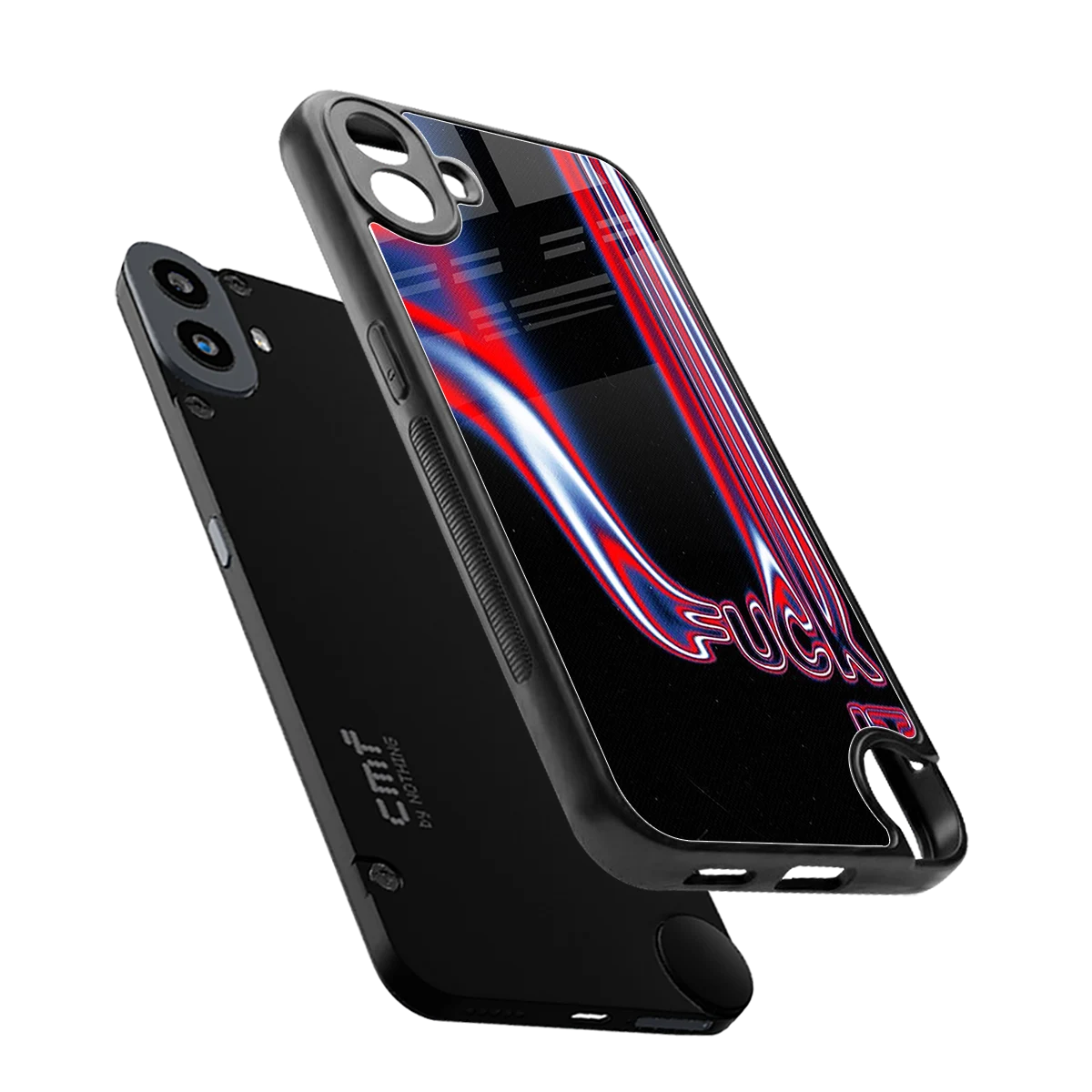Carefree Glow sleek cmf nothing phone 1 cover with tempered glass back and TPU edges