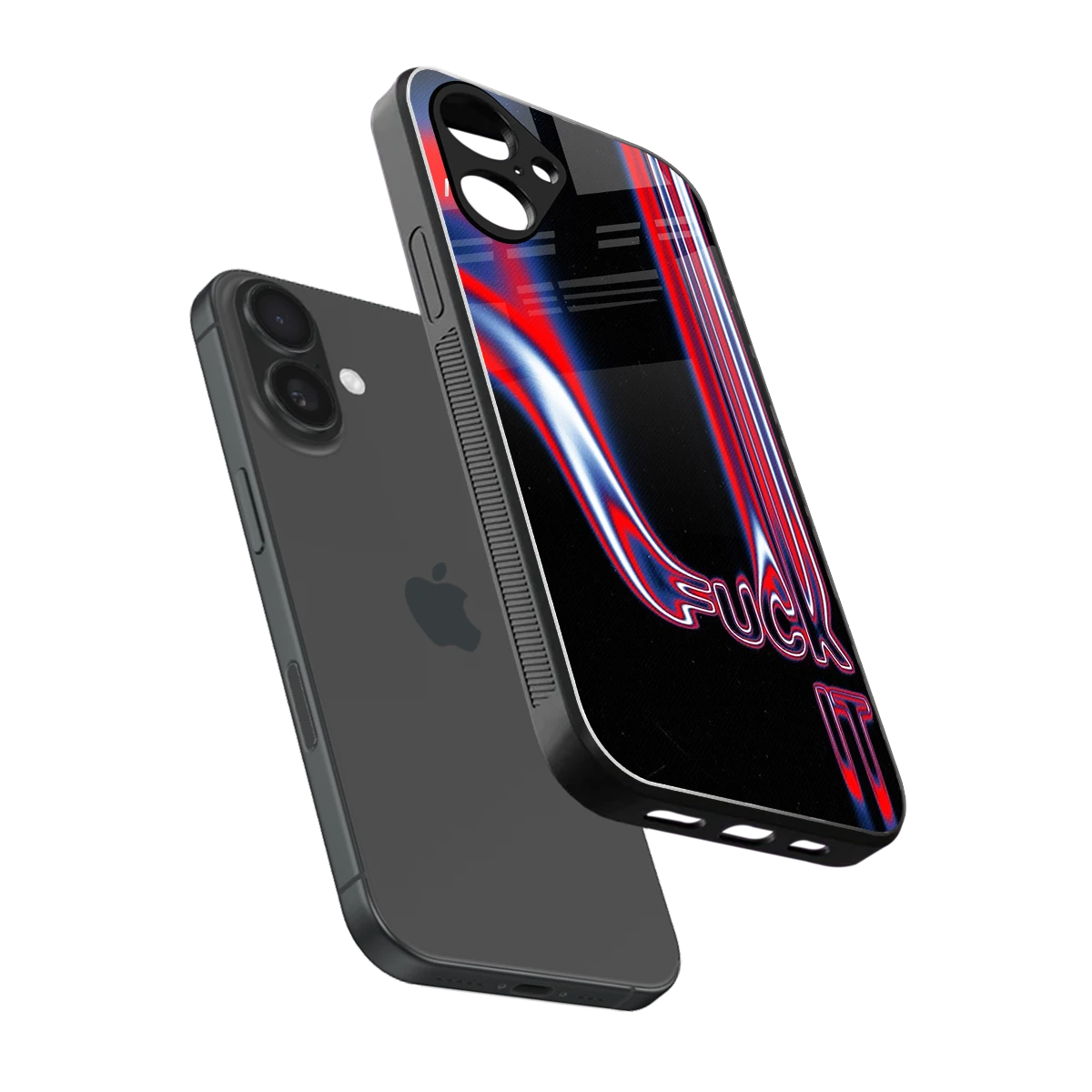 Carefree Glow sleek iPhone 16 cover with tempered glass back and TPU edges