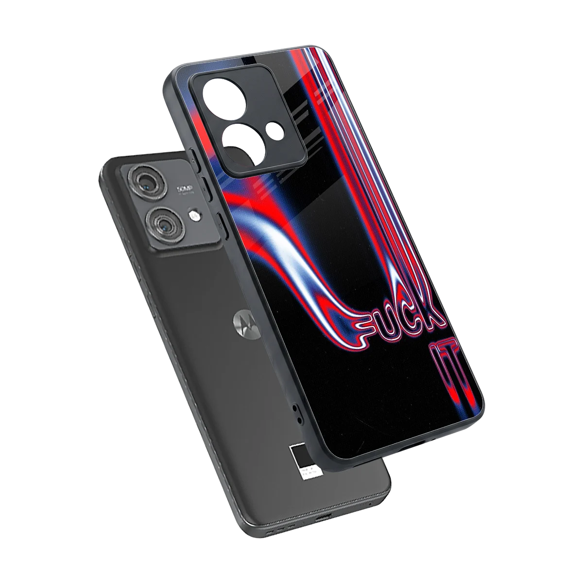 Carefree Glow sleek motorola edge 40 neo 5g cover with tempered glass back and TPU edges