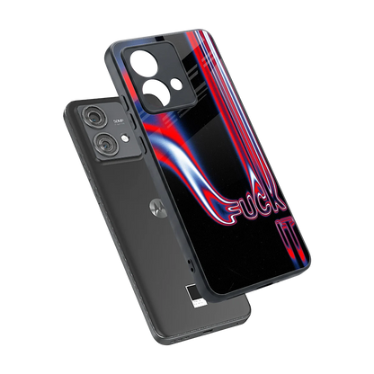Carefree Glow sleek motorola edge 40 neo 5g cover with tempered glass back and TPU edges