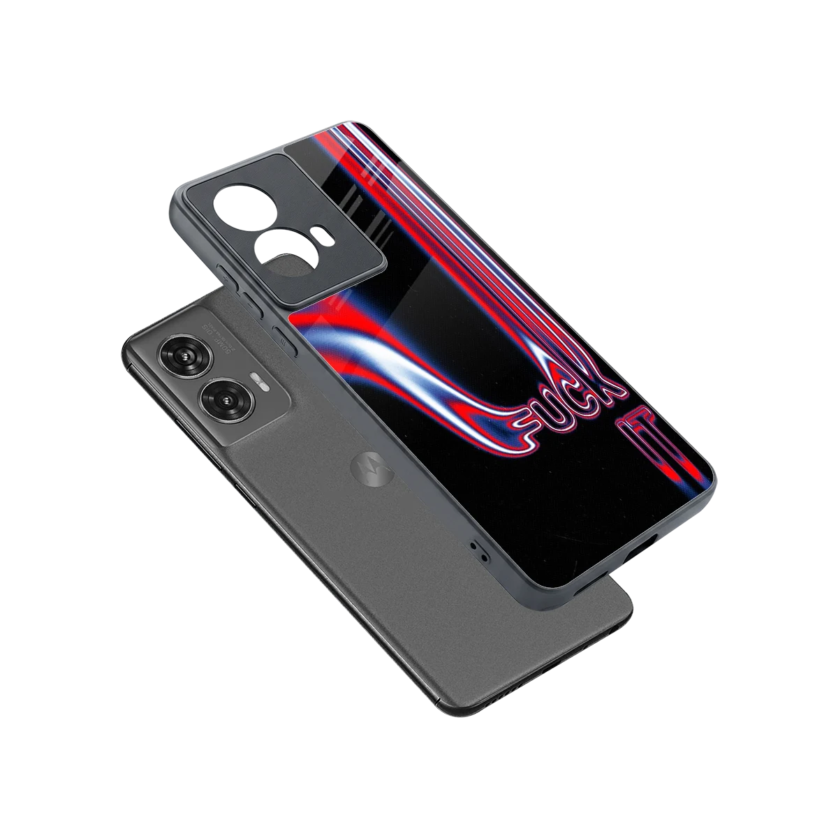 Carefree Glow sleek motorola edge 50 fusion cover with tempered glass back and TPU edges