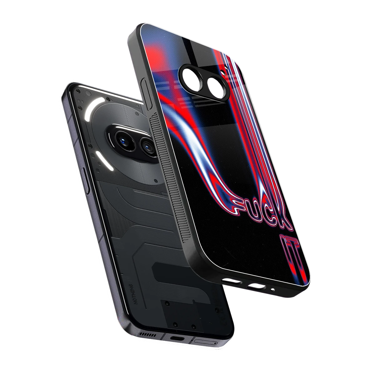 Carefree Glow sleek nothing phone 2a plus cover with tempered glass back and TPU edges