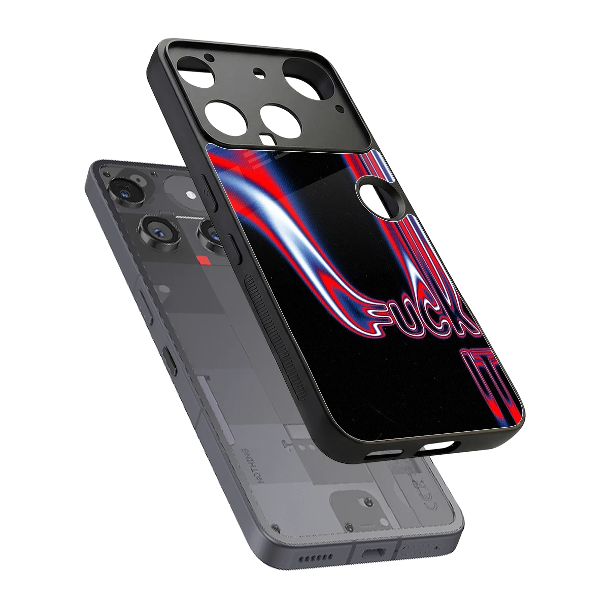 Carefree Glow sleek nothing phone 3 cover with tempered glass back and TPU edges