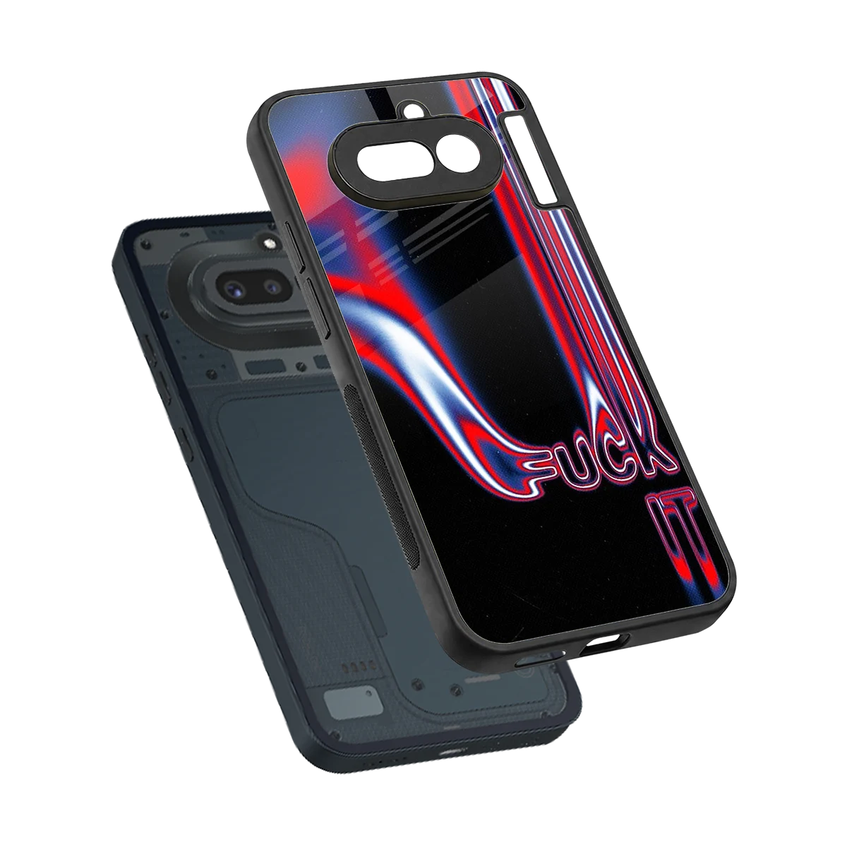 Carefree Glow sleek nothing phone 4a cover with tempered glass back and TPU edges