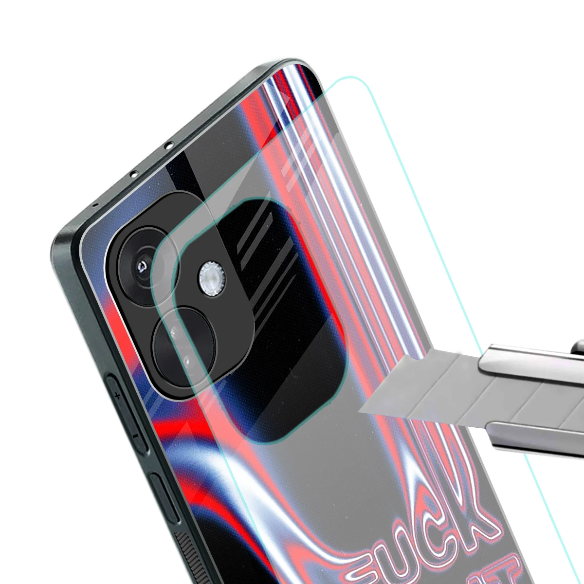 Carefree Glow stylish phone case for oneplus nord ce 3 | glossy glass and slim fit
