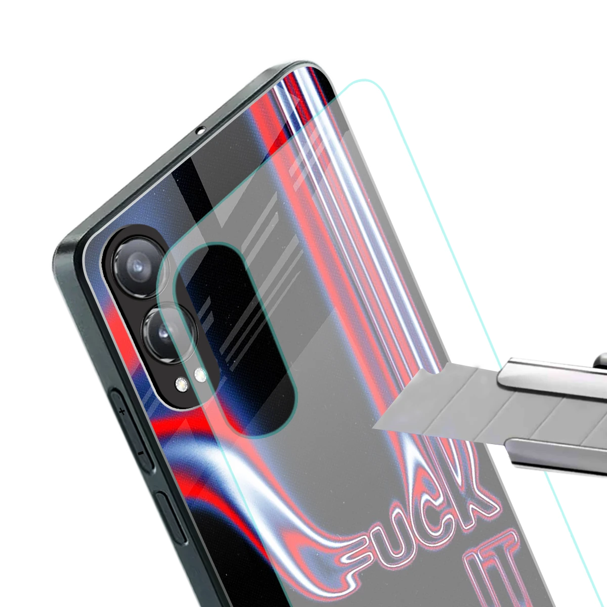 Carefree Glow stylish phone case for oneplus nord ce 4 lite | glossy glass and slim fit