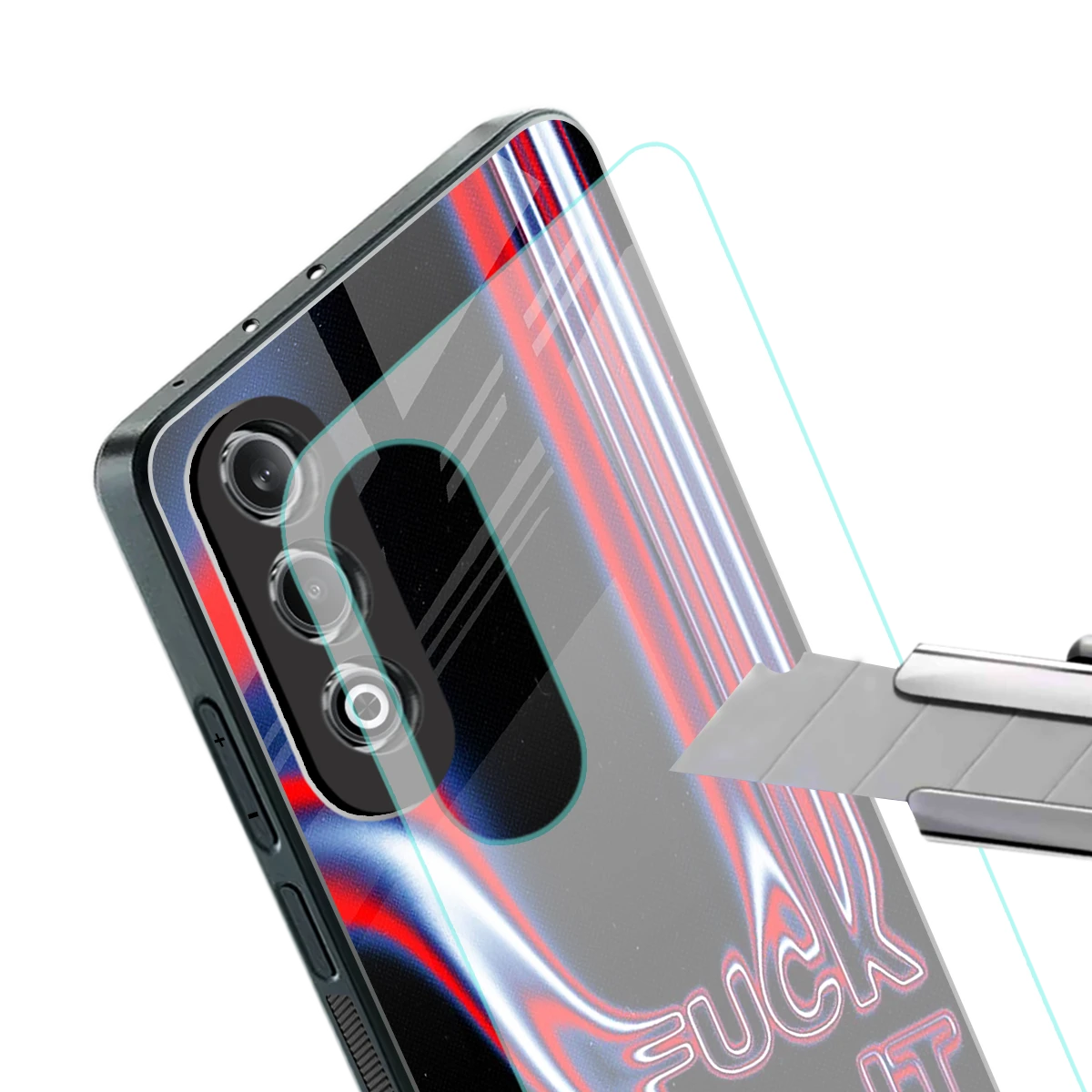 Carefree Glow stylish phone case for oneplus nord ce 4 | glossy glass and slim fit