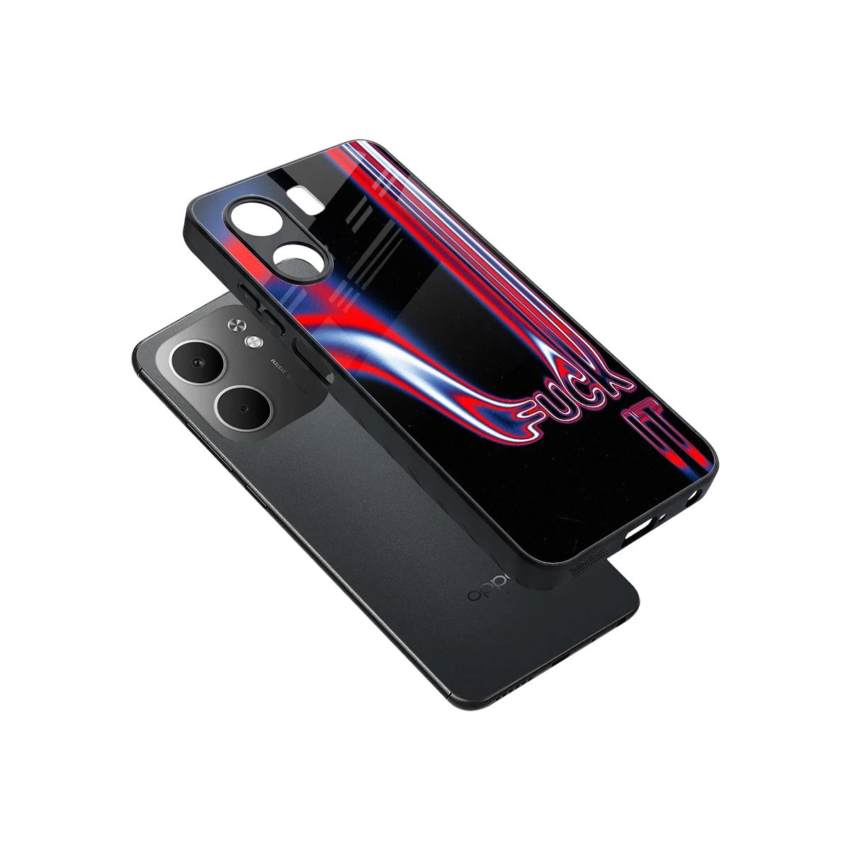 Carefree Glow sleek oppo a5x 5g cover with tempered glass back and TPU edges