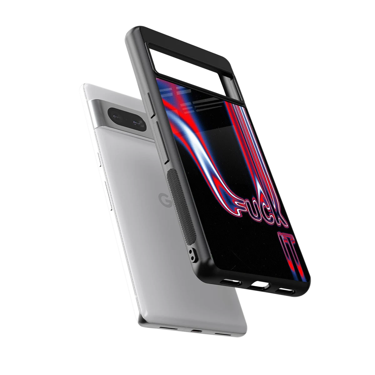 Carefree Glow sleek google pixel 7 cover with tempered glass back and TPU edges