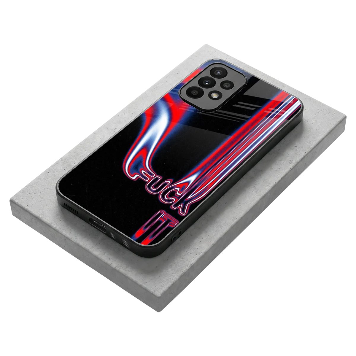 Carefree Glow stylish phone case for samsung galaxy a23 | glossy glass and slim fit