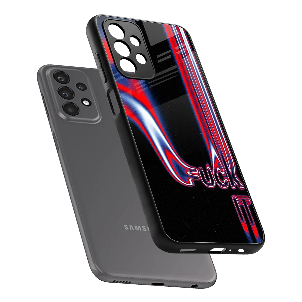 Carefree Glow sleek samsung galaxy a23 cover with tempered glass back and TPU edges
