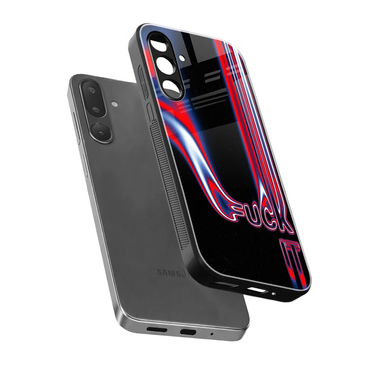 Carefree Glow sleek samsung galaxy m56 5g cover with tempered glass back and TPU edges