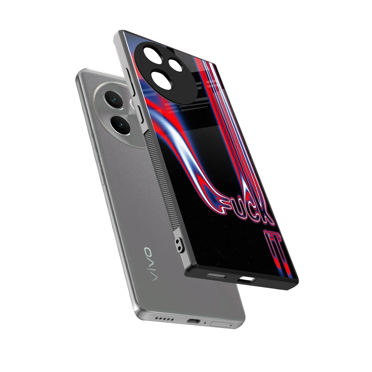 Carefree Glow sleek vivo v30e cover with tempered glass back and TPU edges