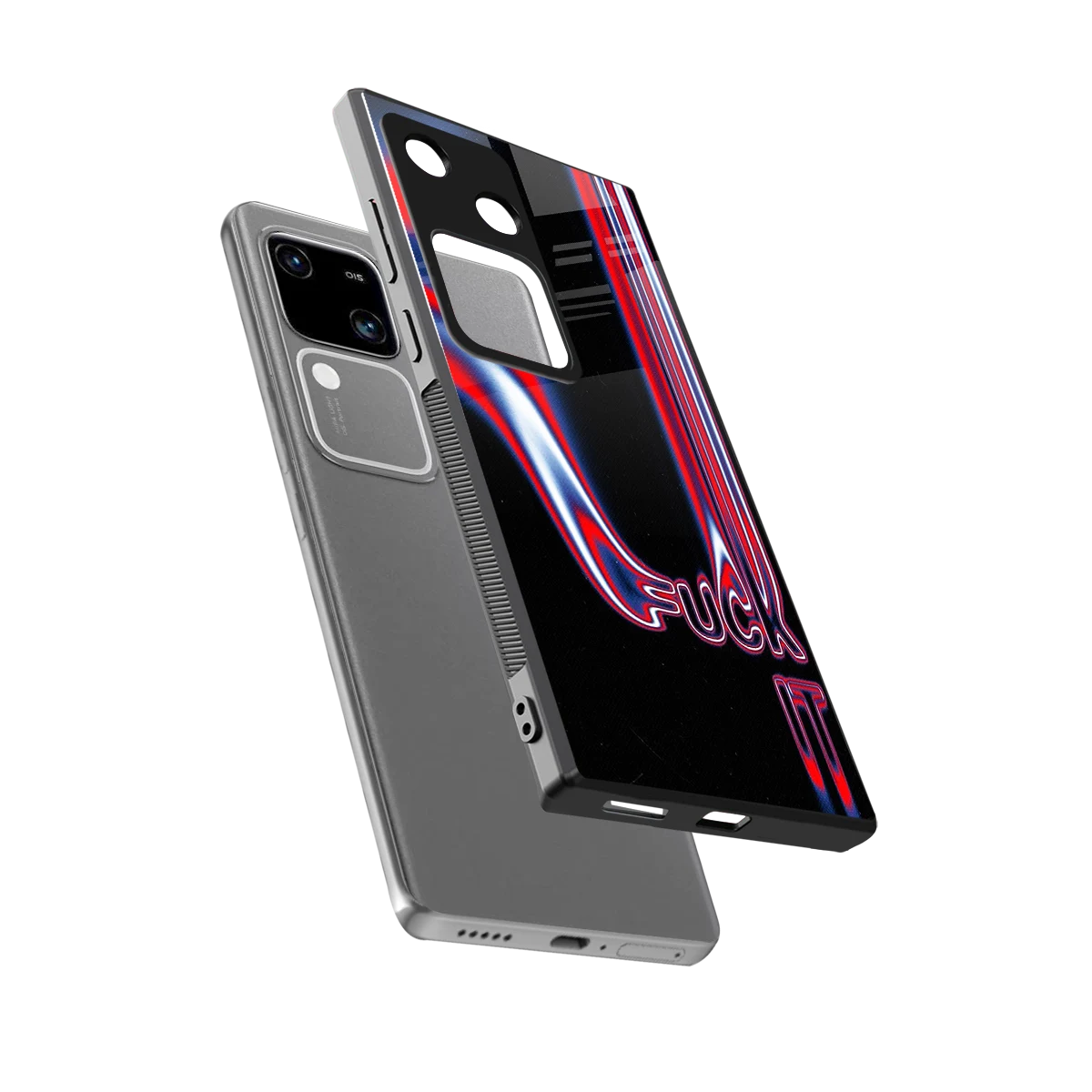 Carefree Glow sleek vivo v30 cover with tempered glass back and TPU edges