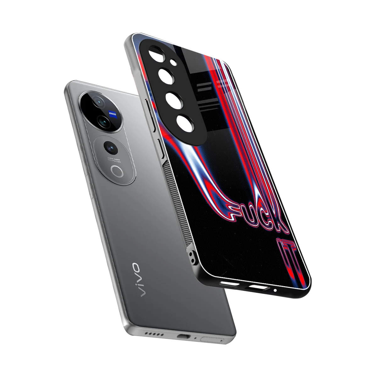 Carefree Glow sleek vivo v40 pro cover with tempered glass back and TPU edges