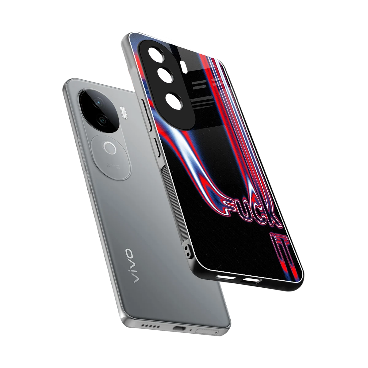Carefree Glow sleek vivo v40e cover with tempered glass back and TPU edges