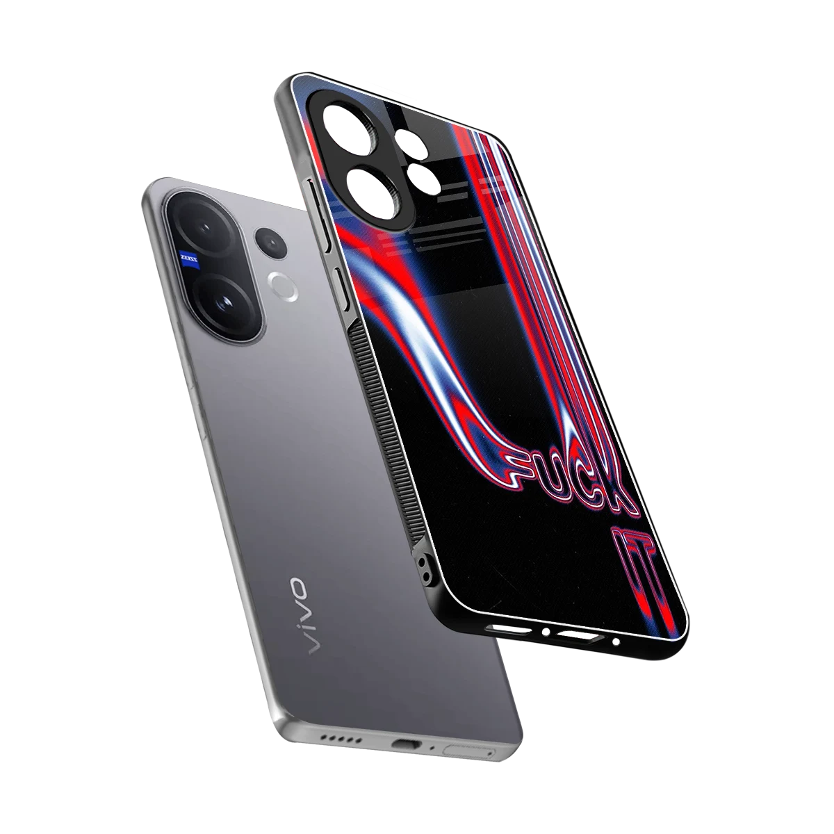 Carefree Glow sleek vivo v60 cover with tempered glass back and TPU edges