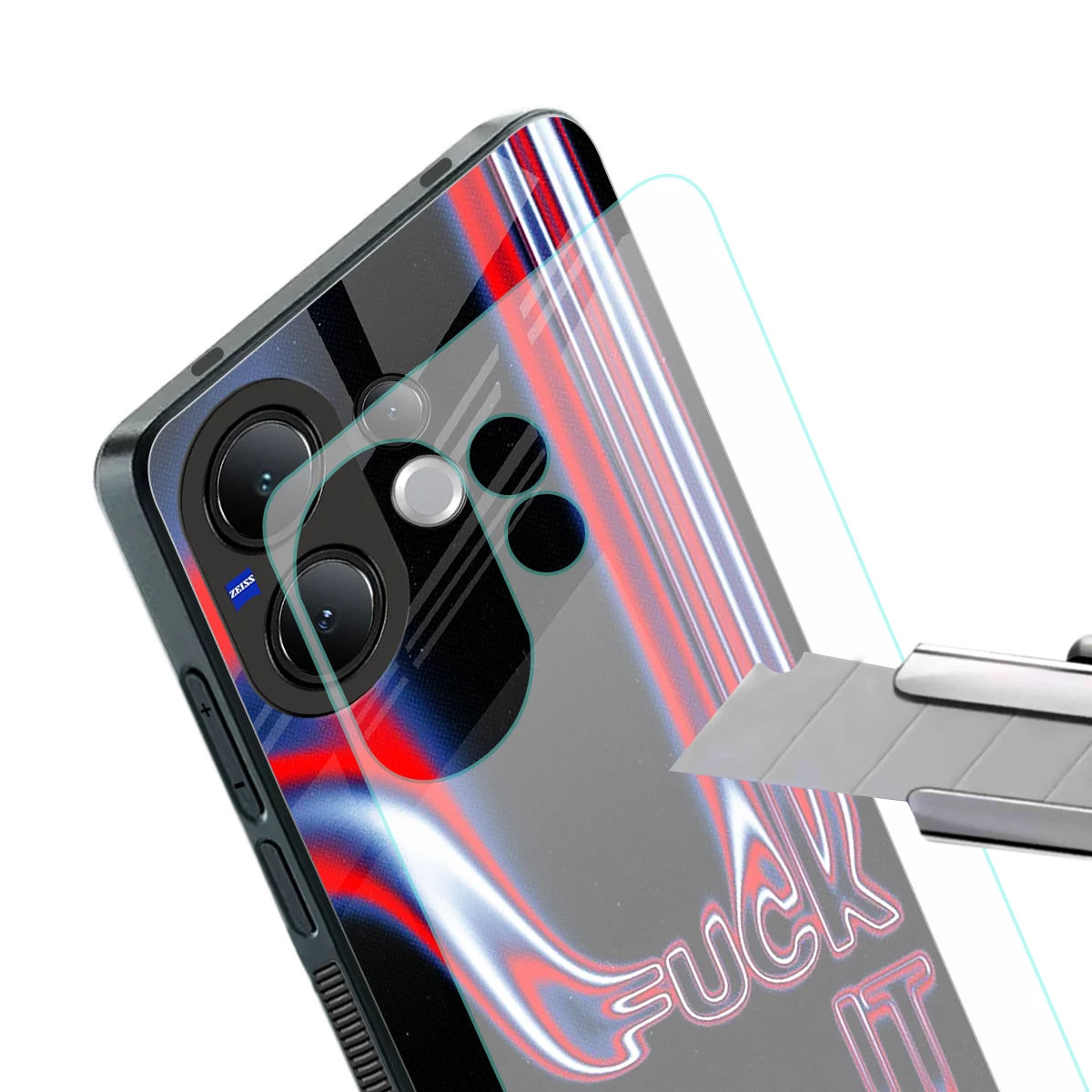 Carefree Glow stylish phone case for vivo v60 | glossy glass and slim fit