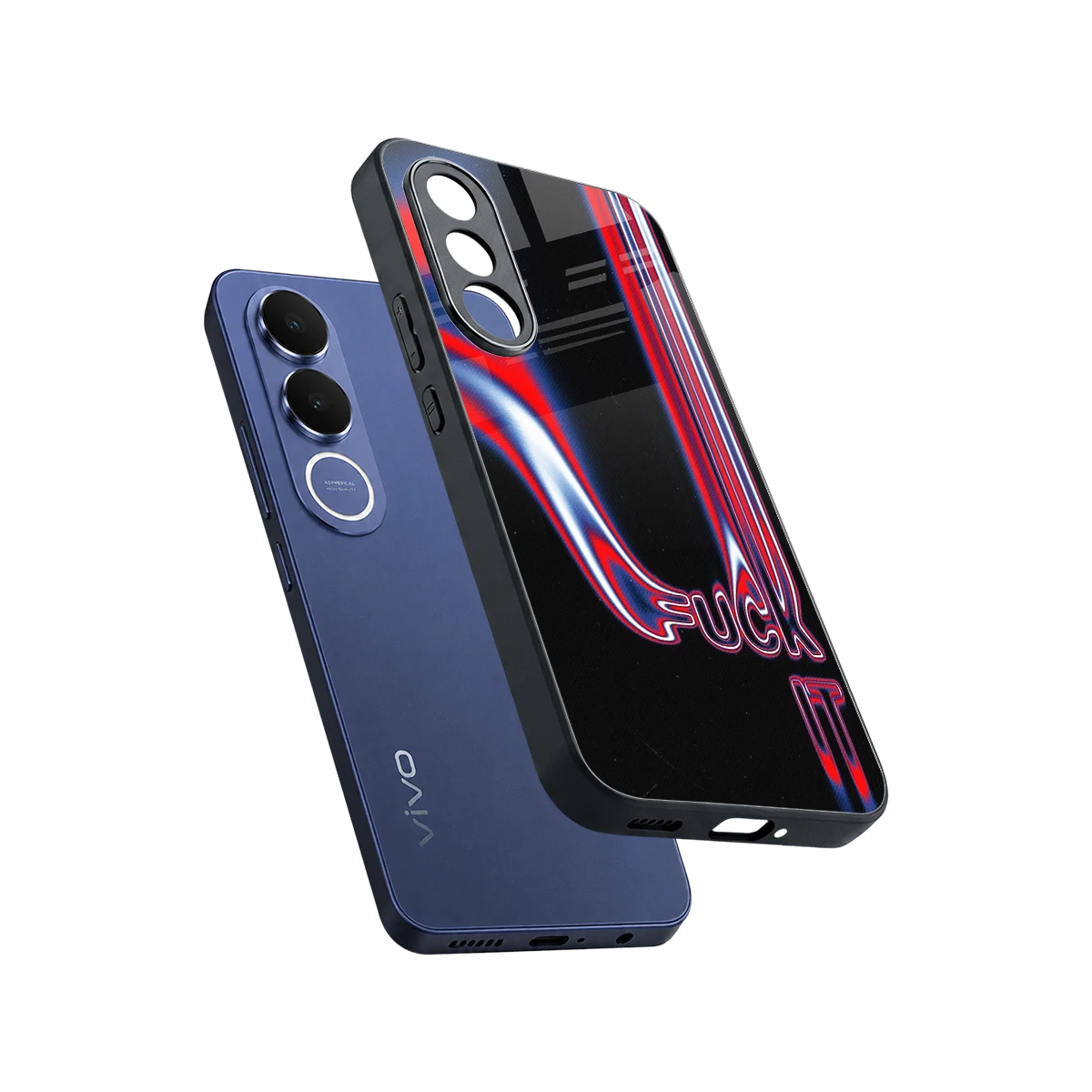 Carefree Glow sleek vivo v70 fe cover with tempered glass back and TPU edges