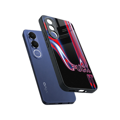 Carefree Glow sleek vivo v70 fe cover with tempered glass back and TPU edges