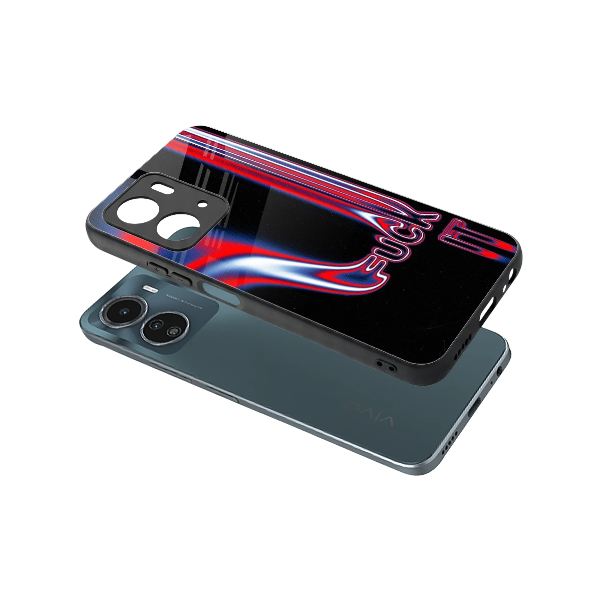 Carefree Glow sleek vivo y16 cover with tempered glass back and TPU edges