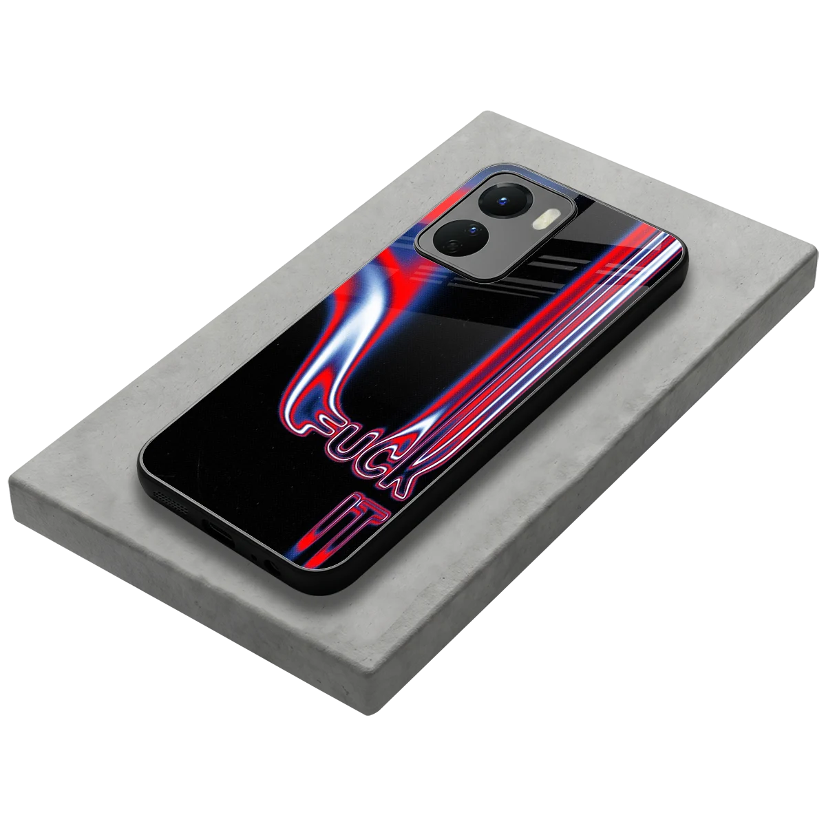Carefree Glow stylish phone case for vivo y16 | glossy glass and slim fit
