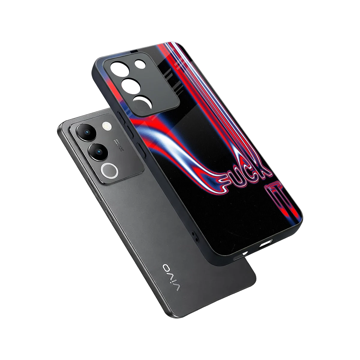 Carefree Glow sleek vivo y200 5g cover with tempered glass back and TPU edges