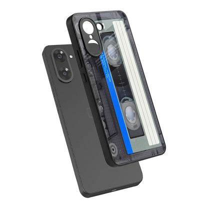 Cassette Retro sleek oneplus nord ce5 5g cover with tempered glass back and TPU edges