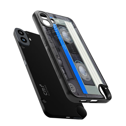 Cassette Retro sleek cmf nothing phone 1 cover with tempered glass back and TPU edges