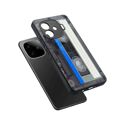 Cassette Retro sleek iqoo neo 10r 5g cover with tempered glass back and TPU edges