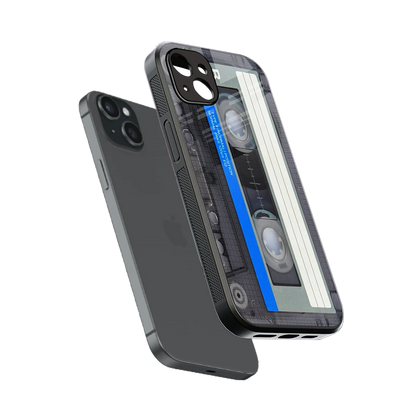 Cassette Retro sleek iphone 14 plus cover with tempered glass back and TPU edges