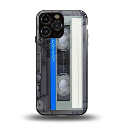 Cassette Retro back phone cover | glass case for iphone 15 pro max