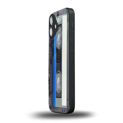 Cassette Retro iphone 16 plus mobile cover | shockproof glass phone case