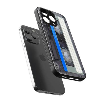 Cassette Retro sleek iphone 16 pro cover with tempered glass back and TPU edges