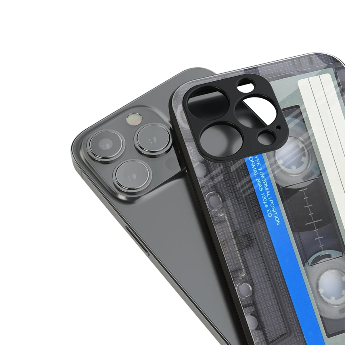 Cassette Retro stylish phone case for iphone 14 pro max | glossy glass and slim fit