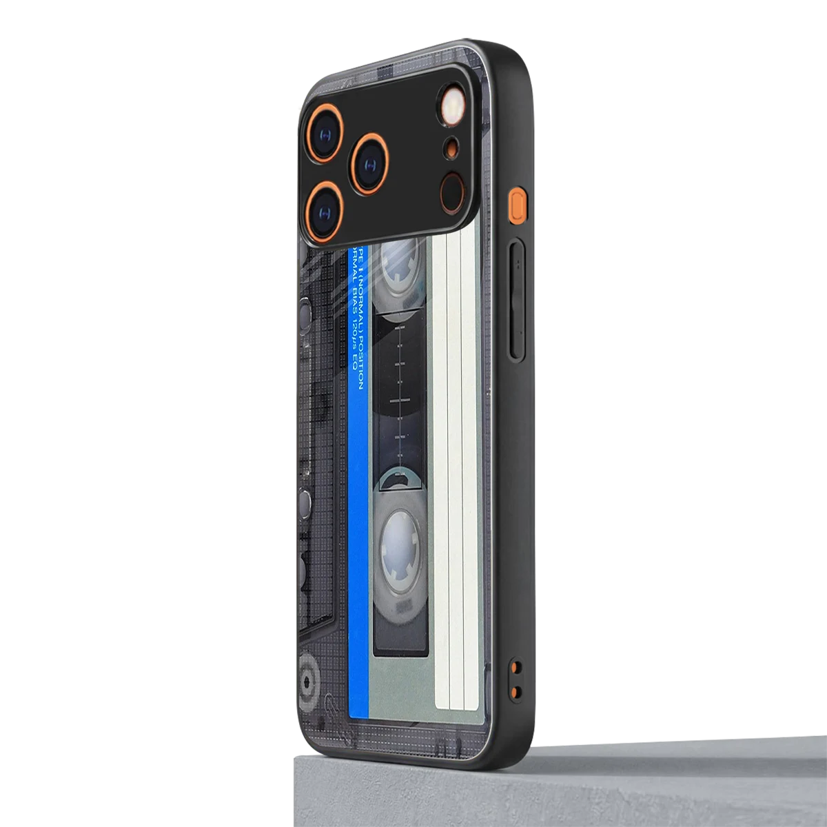 Cassette Retro iphone 17 pro mobile cover | shockproof glass phone case