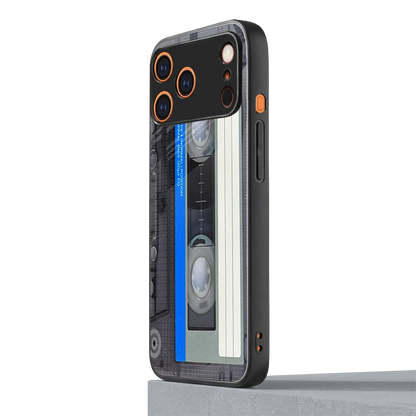 Cassette Retro iphone 17 pro mobile cover | shockproof glass phone case