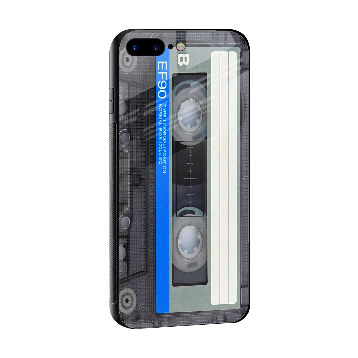 Cassette Retro sleek iphone 8 plus cover with tempered glass back and TPU edges