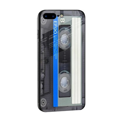 Cassette Retro sleek iphone 8 plus cover with tempered glass back and TPU edges
