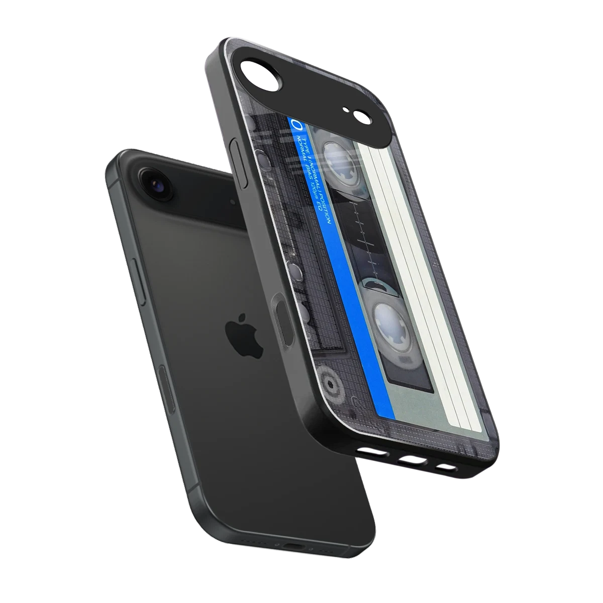 Cassette Retro sleek iphone air cover with tempered glass back and TPU edges