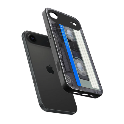 Cassette Retro sleek iphone air cover with tempered glass back and TPU edges