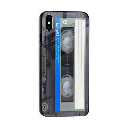 Cassette Retro sleek iphone xs max cover with tempered glass back and TPU edges