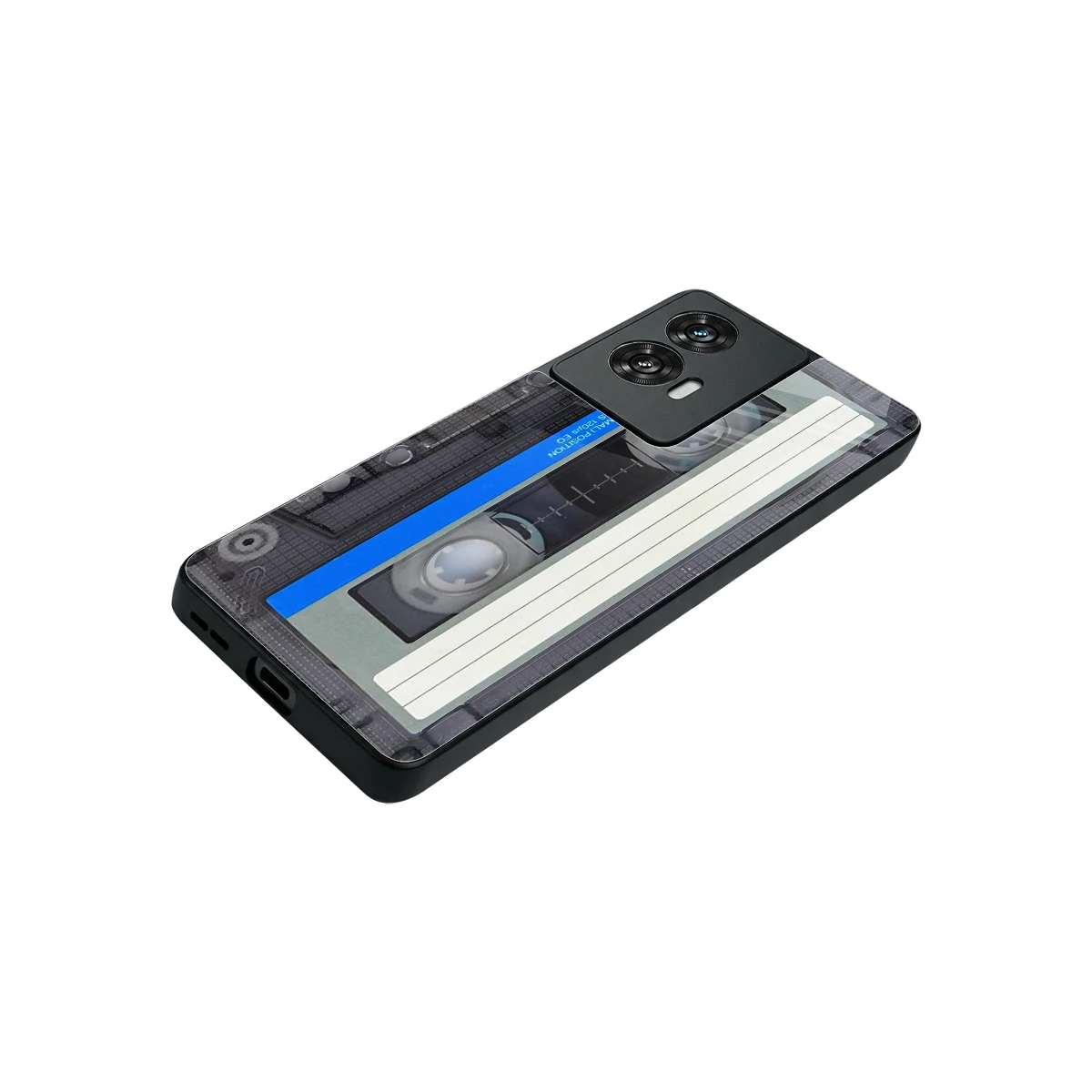 Cassette Retro stylish phone case for motorola edge 50 fusion | glossy glass and slim fit
