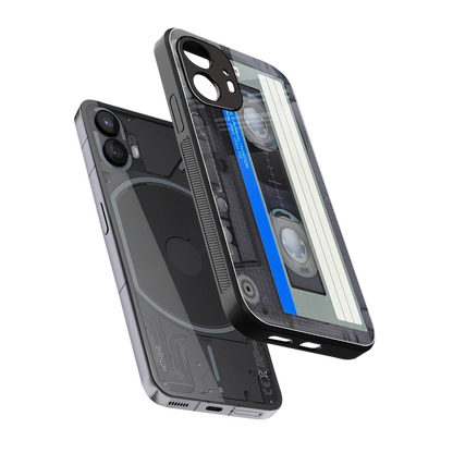 Cassette Retro sleek nothing phone 2 cover with tempered glass back and TPU edges