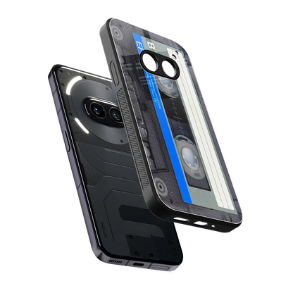 Cassette Retro sleek nothing phone 2a cover with tempered glass back and TPU edges