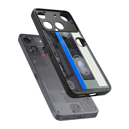Cassette Retro sleek nothing phone 3 cover with tempered glass back and TPU edges