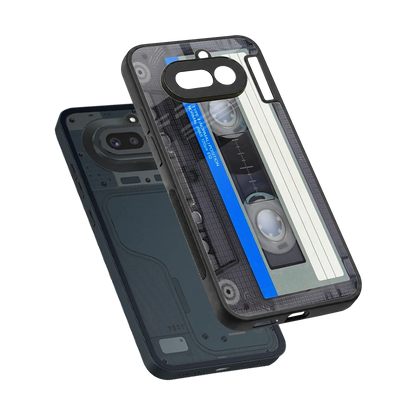 Cassette Retro sleek nothing phone 4a cover with tempered glass back and TPU edges