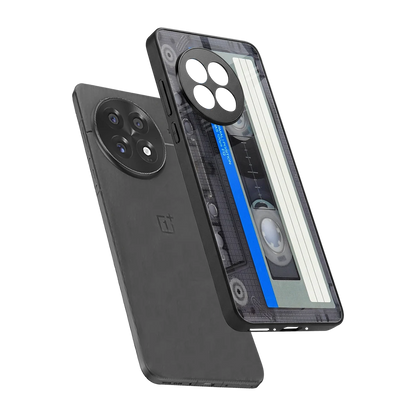 Cassette Retro sleek oneplus 13r cover with tempered glass back and TPU edges