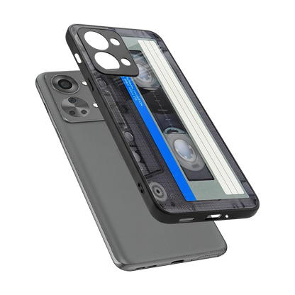 Cassette Retro sleek oneplus nord 2t cover with tempered glass back and TPU edges